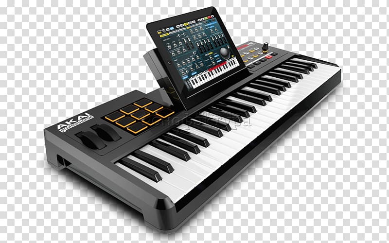 Akai Computer keyboard Music Production Controller MIDI Controllers, keyboard transparent background PNG clipart