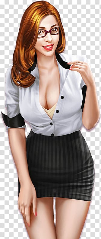 Glasses Pin-up girl Miniskirt Sleeve, game poker transparent background PNG clipart