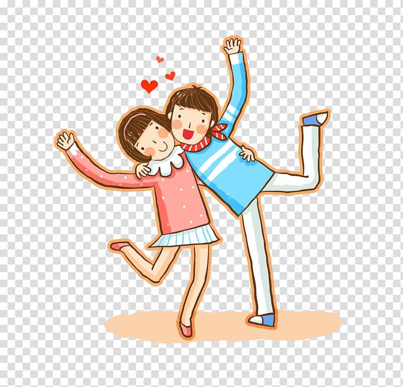 animated man and woman, Euclidean Friendship, Friends lovers transparent background PNG clipart