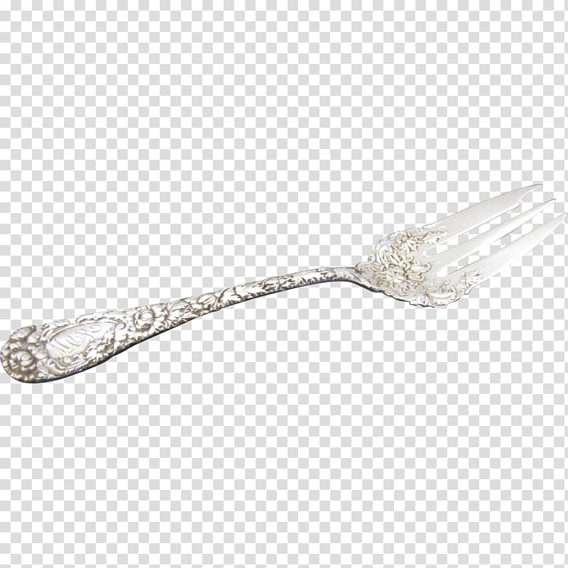 Sterling silver Cutlery Pastry fork Spoon, gold chrysanthemum transparent background PNG clipart