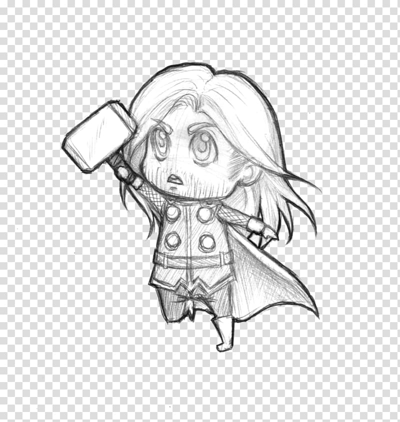 Thor Loki Drawing Chibi Sketch, Thor transparent background PNG clipart