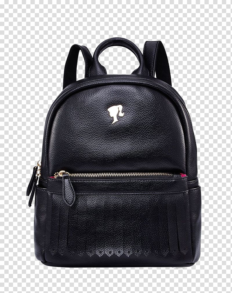 Backpack Handbag Amazon.com Pocket, Barbie black tassel zipper bag transparent background PNG clipart