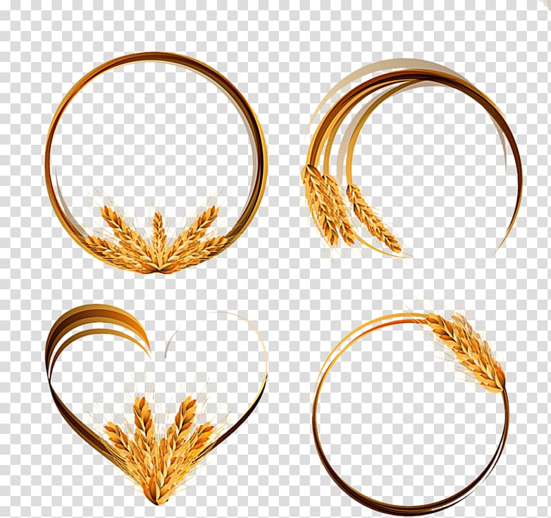 brown rice wealth, Wheat Ear Euclidean , Golden wheat ring transparent background PNG clipart