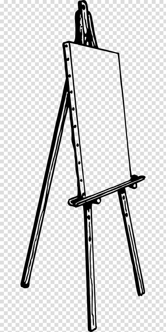 Black and White Easel Clip Art - Black and White Easel Image