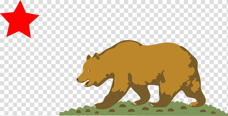 California Republic Flag of California State flag, Bull and bear transparent background PNG clipart