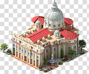 beige and red temple illustration, St Peter's Basilica In Megalopolis transparent background PNG clipart