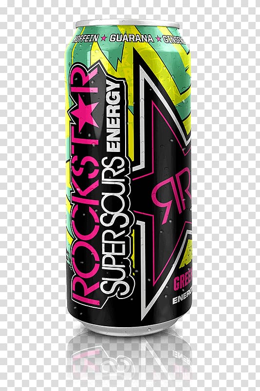 Energy drink Sour Rockstar Red Bull, Green Apple cocktail transparent background PNG clipart