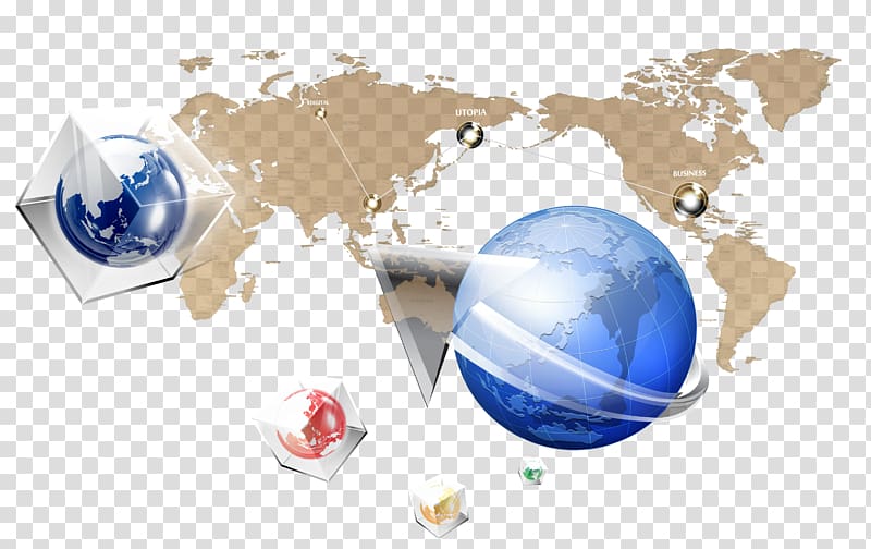 World map Globe Wall decal, Science and technology sense of the world map and the earth transparent background PNG clipart