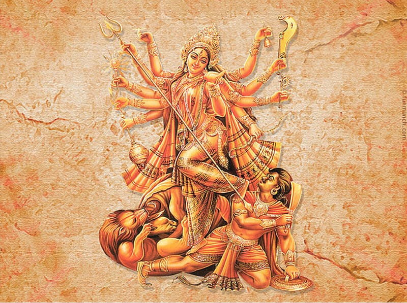 Durga illustration, Durga Puja Devi Mahatmya Parvati Navaratri, Goddess transparent background PNG clipart
