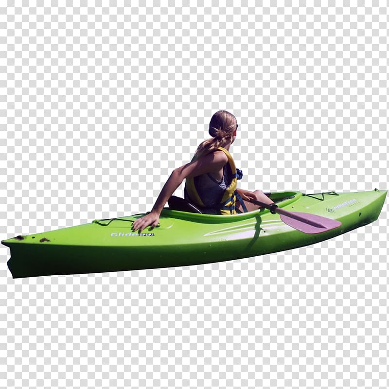 person riding green kayak, Sea kayak Boating Watercraft, boat transparent background PNG clipart