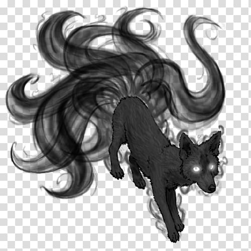 Kitsune Nine-tailed fox Anime Darkness Yako, Anime transparent background PNG clipart