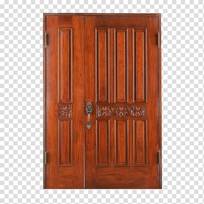 Door, Mahogany double doors closed transparent background PNG clipart