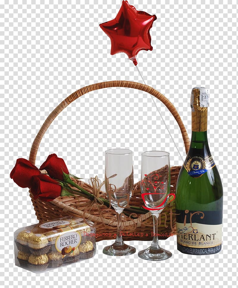 Champagne Food Gift Baskets Red Wine Liqueur, Ferrero Rocher transparent background PNG clipart
