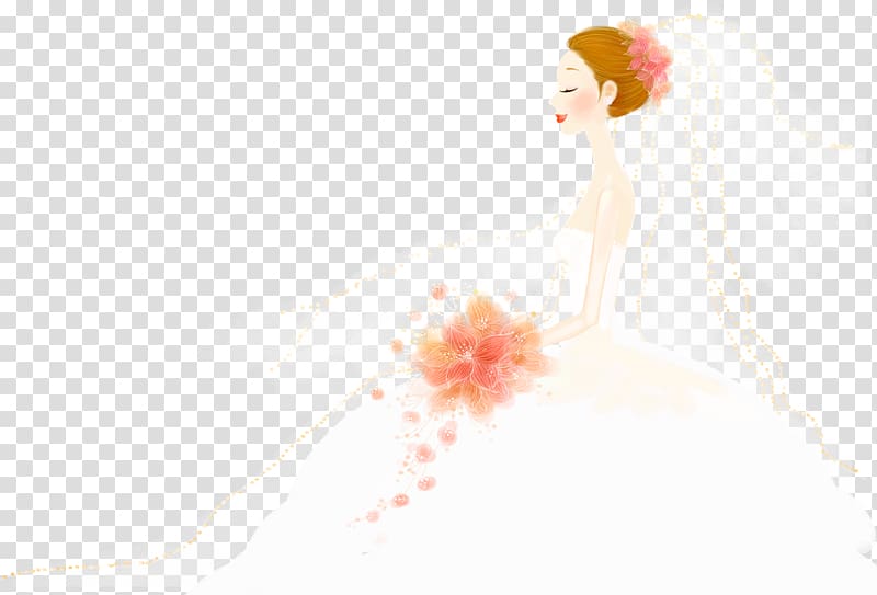 Bride Marriage Drawing, Cartoon painted beautiful bride transparent background PNG clipart