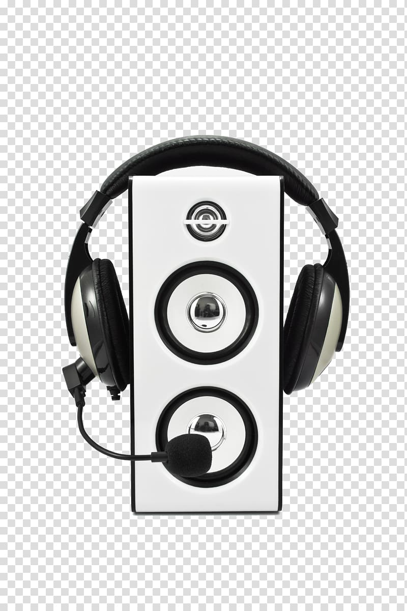 Headphones Headset Loudspeaker, HD black headphones transparent background PNG clipart