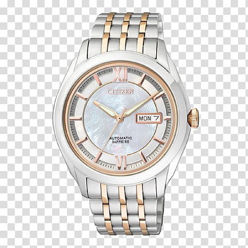 Apple Watch Series 2 Citizen Holdings Strap Clock, Mother of pearl dial mechanical watches Citizen transparent background PNG clipart