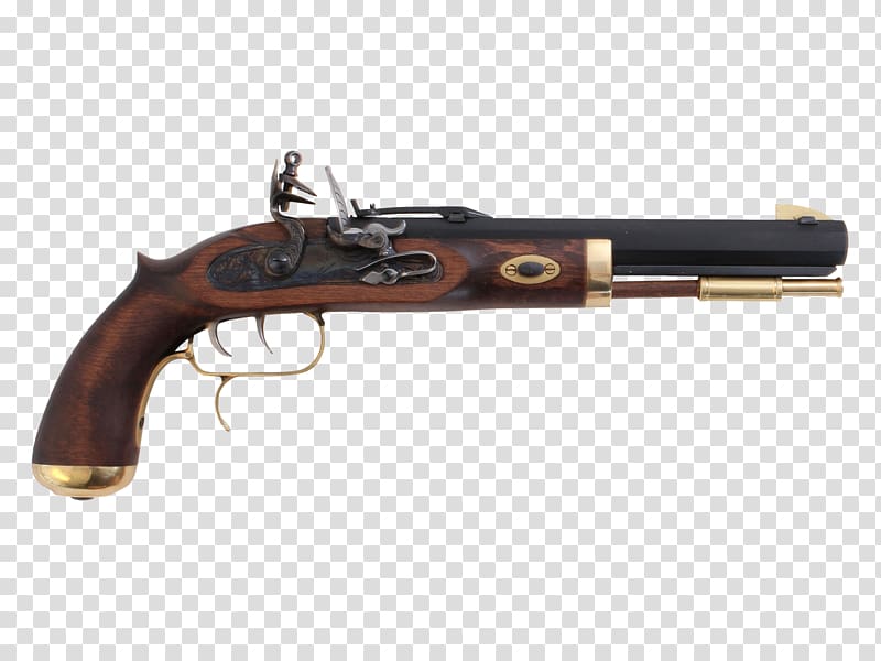 Firearm Pistol Flintlock Revolver Black powder, Handgun transparent background PNG clipart