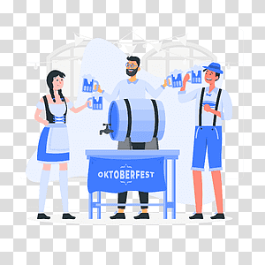 illustration, People celebrating Oktoberfest, alcohol, beer, celebration, drink, event, people, friends, festival transparent background PNG clipart thumbnail