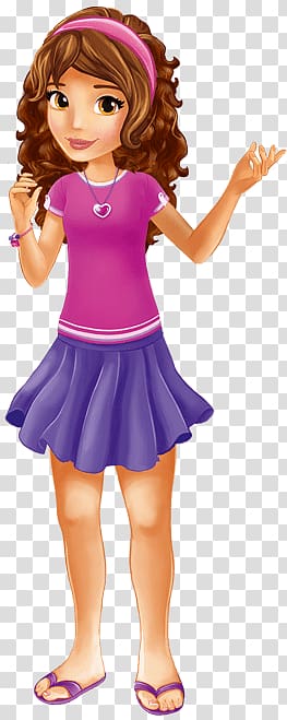 brown-haired female cartoon character illustration, Olivia Hands Up transparent background PNG clipart