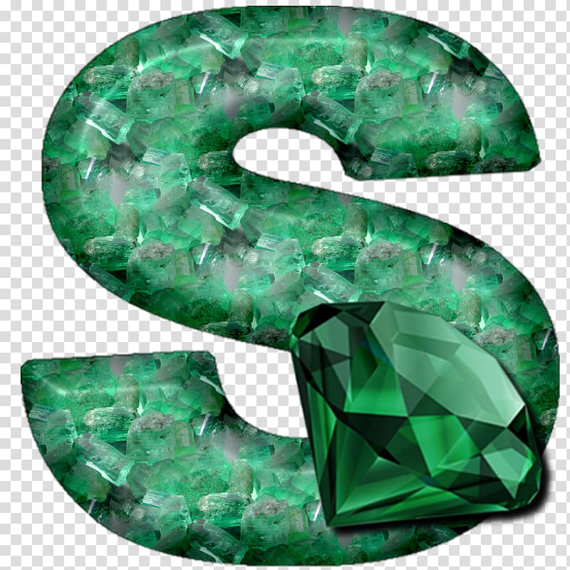 emerald Gemstone Green Alphabet, emerald transparent background PNG clipart