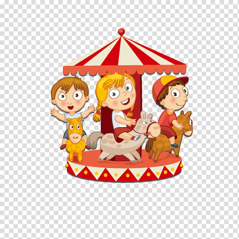 Carousel , Cartoon Kindergarten Amusement Park transparent background PNG clipart