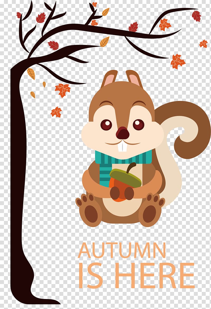 Squirrel , Lovely autumn squirrel transparent background PNG clipart