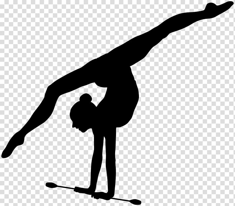 silhouette of woman , Silhouette Rhythmic gymnastics , gymnastics transparent background PNG clipart