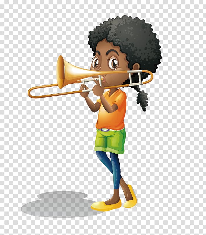 Musical instrument Child Drawing Illustration, Cartoon hand painted suona na child transparent background PNG clipart