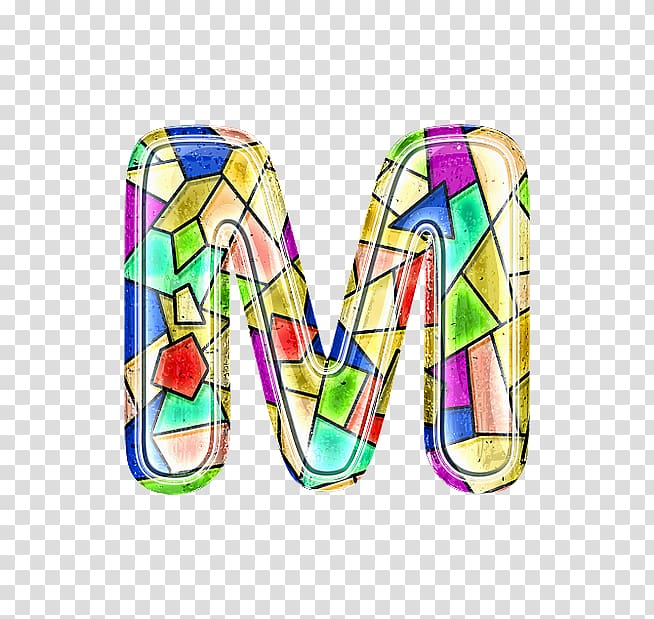 Window Stained glass, Stained glass letter m transparent background PNG clipart