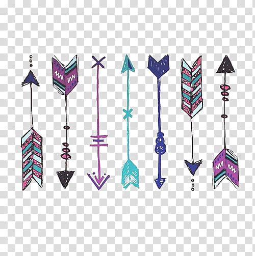 assorted-color arrows , Abziehtattoo Bohemianism Boho-chic Fashion, Bow and arrow transparent background PNG clipart