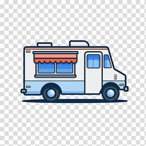 Car Street food Food truck Illustration, Lovely simple travel diner transparent background PNG clipart