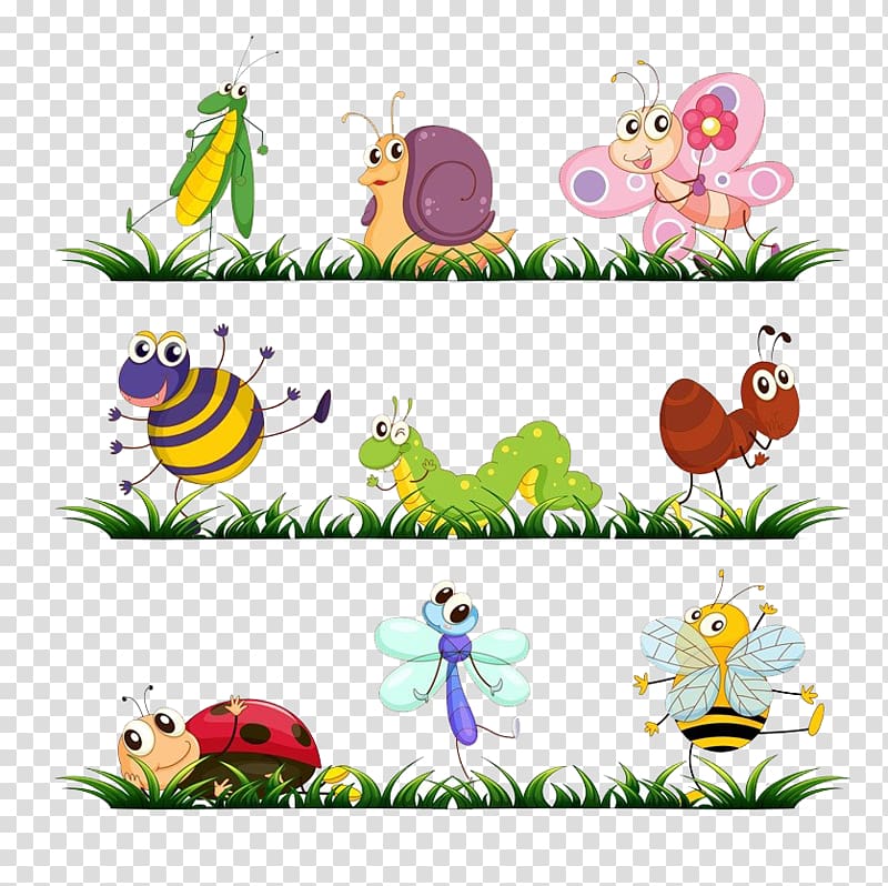 insect illustration, Bugs Bunny Beetle Cartoon, The grassland in insects transparent background PNG clipart