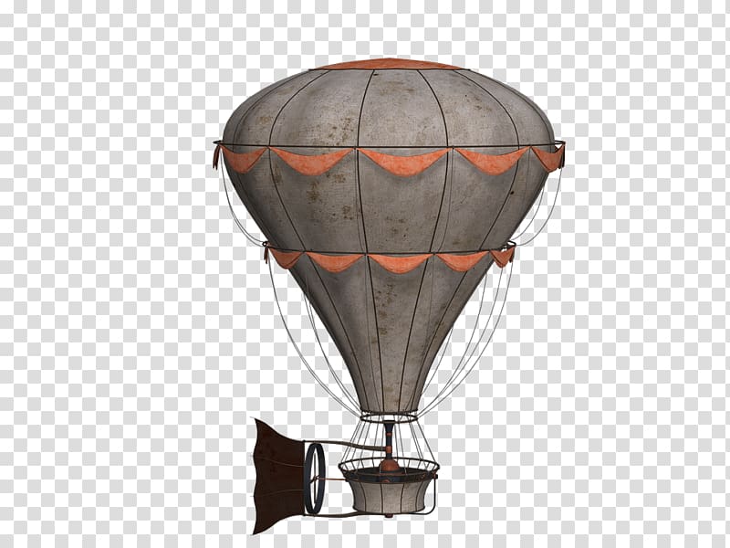 gray and orange hot air balloon, Hot Air Balloon Vintage transparent background PNG clipart