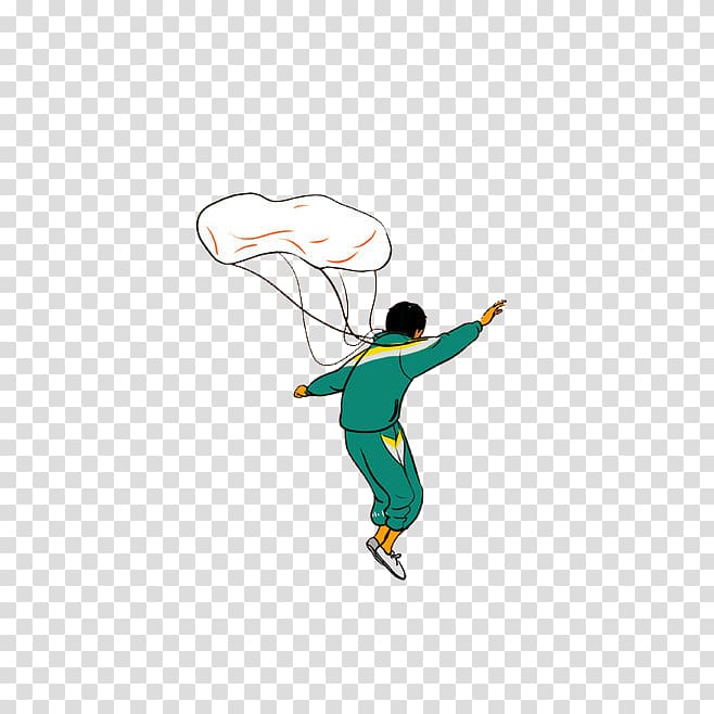 Parachuting Parachute , Hand-painted parachute transparent background PNG clipart