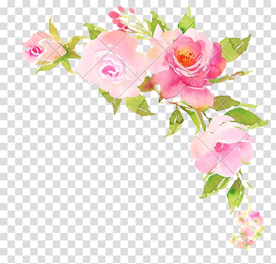 pink roses border painting, Artificial flower Rose Floral design Flower bouquet, boho arrow transparent background PNG clipart
