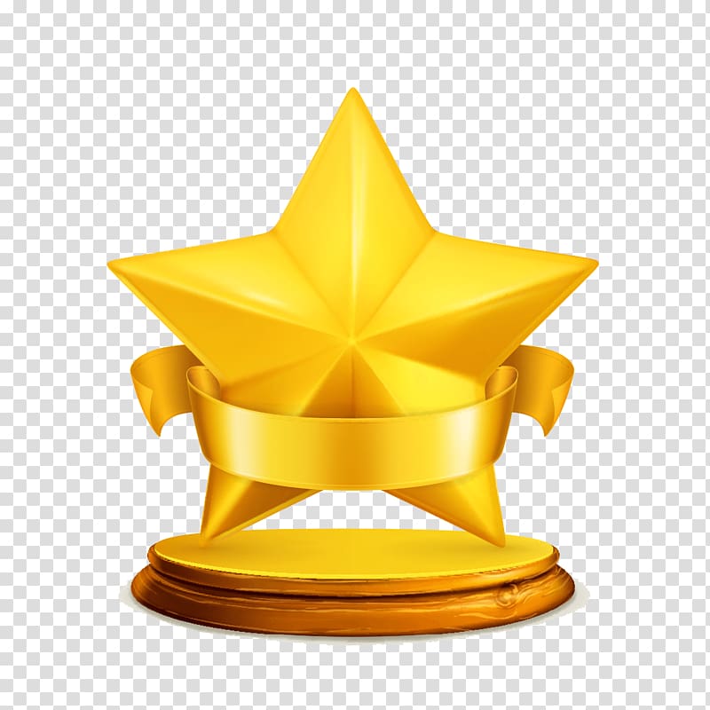 yellow star illustration, Gold Award Achievement , award transparent background PNG clipart