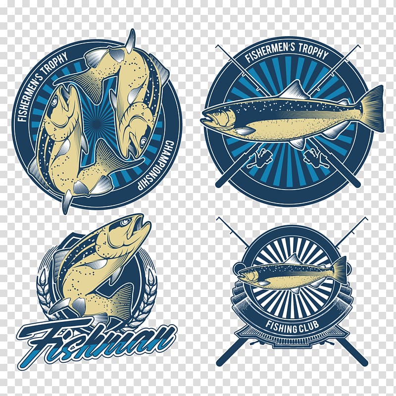 Logo Angling Fishing, Hand painted fishing label transparent background PNG clipart