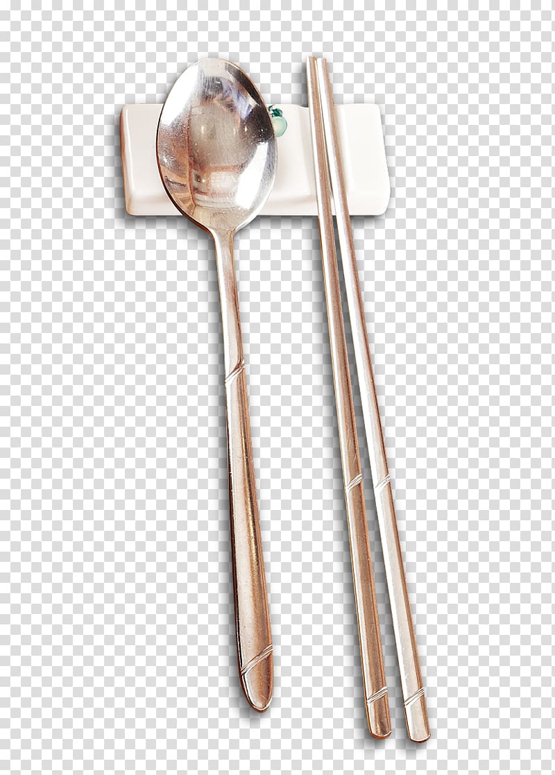 Wooden spoon Chopsticks Tableware, Metal chopsticks spoon transparent background PNG clipart