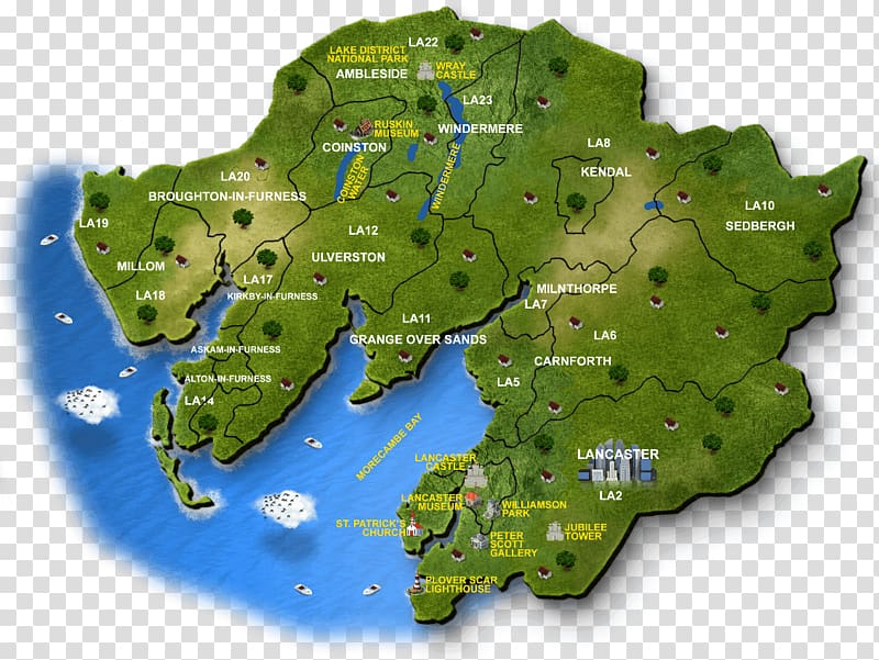 Cumbria and the Lake District Map Cumbria and the Lake District Tourist attraction, map transparent background PNG clipart