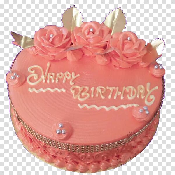 Birthday cake Buttercream Pound cake Torte Black Forest gateau, peach transparent background PNG clipart