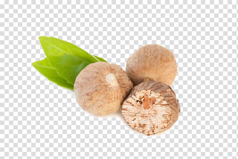 nut and leaf , Nutmeg oil Clove Spice Ingredient, garlic transparent background PNG clipart