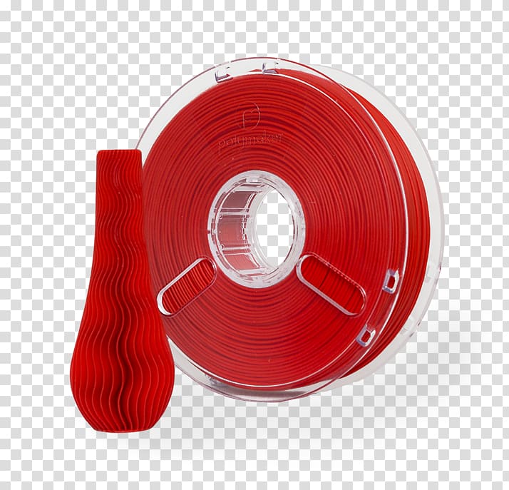 Polylactic acid 3D printing filament Polymer Plastic, mix colour red transparent background PNG clipart