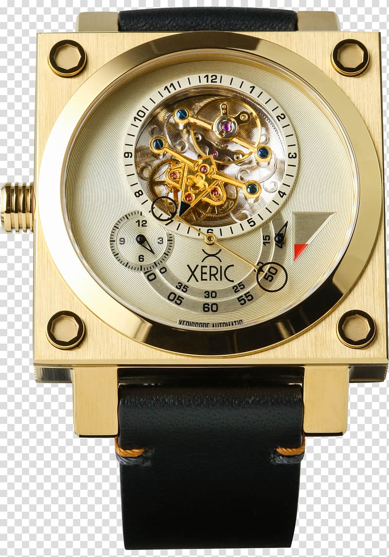 Automatic watch Watch strap Gold Skeleton watch, watch transparent background PNG clipart