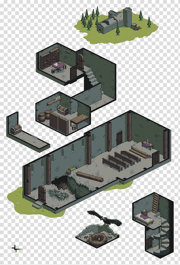 Isometric graphics in video games and pixel art Isometric projection Dungeons & Dragons, abandoned buildings transparent background PNG clipart