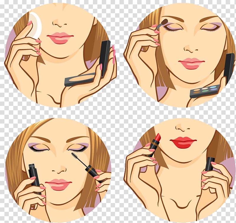woman putting on makeup clip art