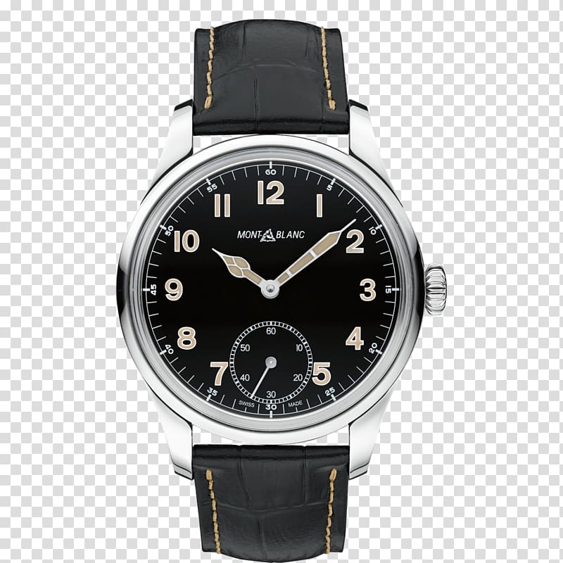 round silver-colored chronograph watch reading at 10:08, Montblanc Watch Movement Chronograph Luxury goods, Montblanc watch black male watch transparent background PNG clipart
