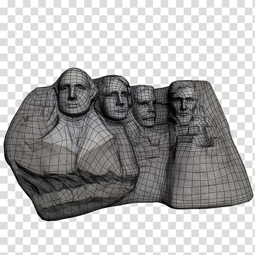 3D modeling Sculpture Monument TurboSquid Low poly, mount rushmore transparent background PNG clipart
