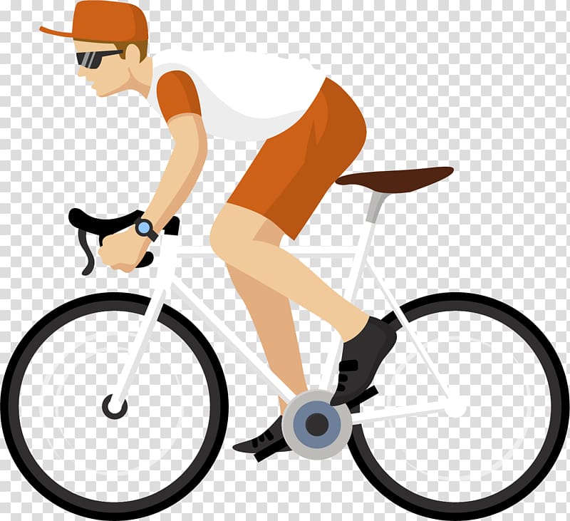 man riding on bicycle illustration, Bicycle pedal Cycling Bicycle wheel Hybrid bicycle, Bicycle exercise transparent background PNG clipart