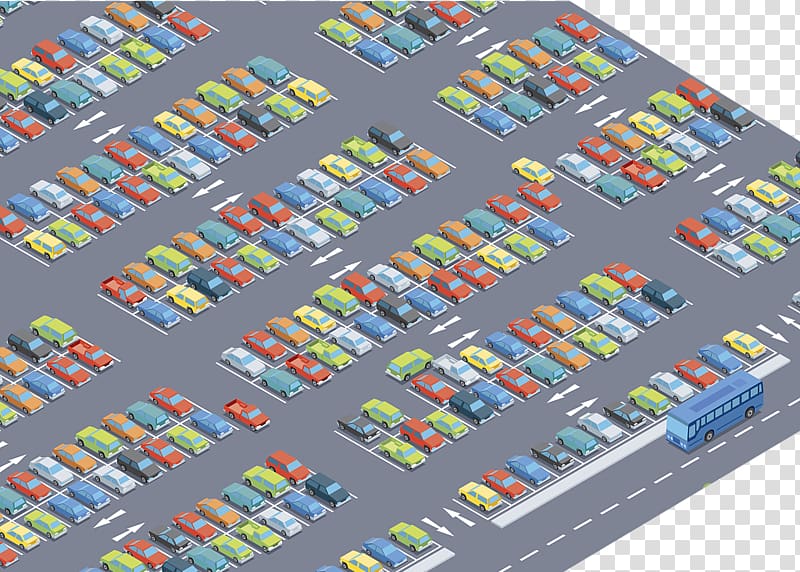 Car Park Parking Illustration, A flat field view angle parking illustration transparent background PNG clipart