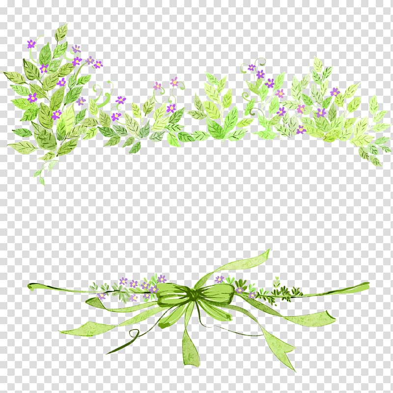 Simple greeting card ribbon flowers transparent background PNG clipart